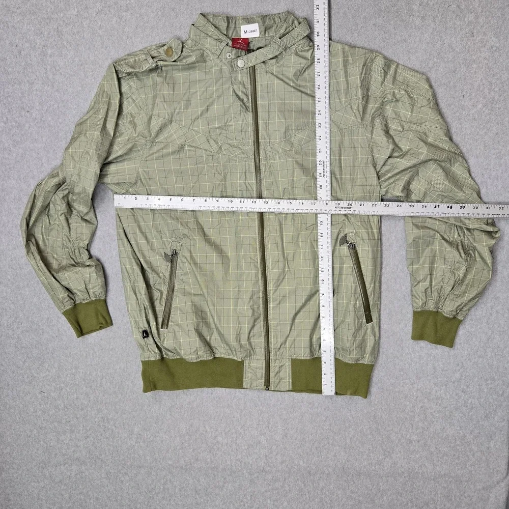 Air Jordan Men Jacket XXL Green Plaid Jumpman Wing Snap Collar Y2K